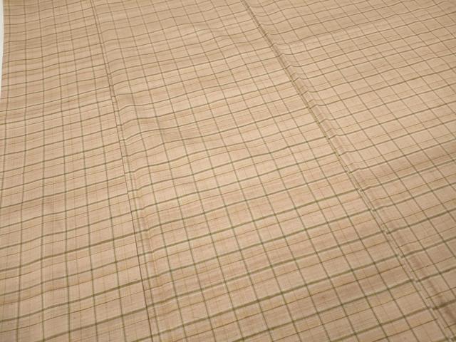 平和屋着物○上質な紬 格子柄 正絹 逸品 CABB6222ut