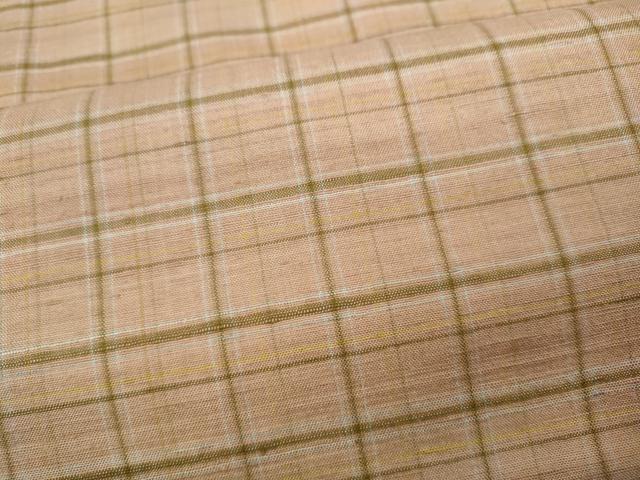 平和屋着物●上質な紬　格子柄　正絹　逸品　CABB6222ut