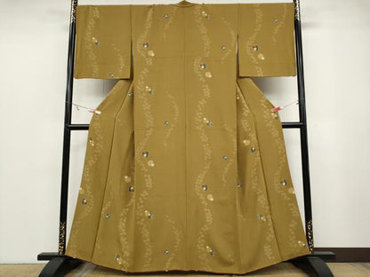 平和屋着物●上質な小紋　草花丸文　正絹　逸品　CABB6228ut