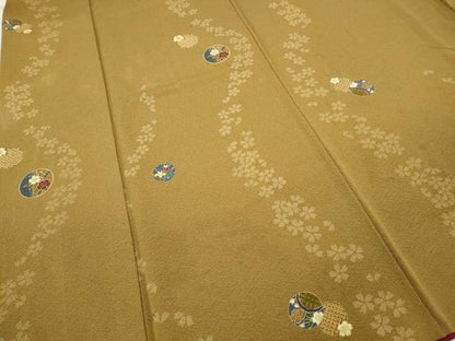 平和屋着物●上質な小紋　草花丸文　正絹　逸品　CABB6228ut