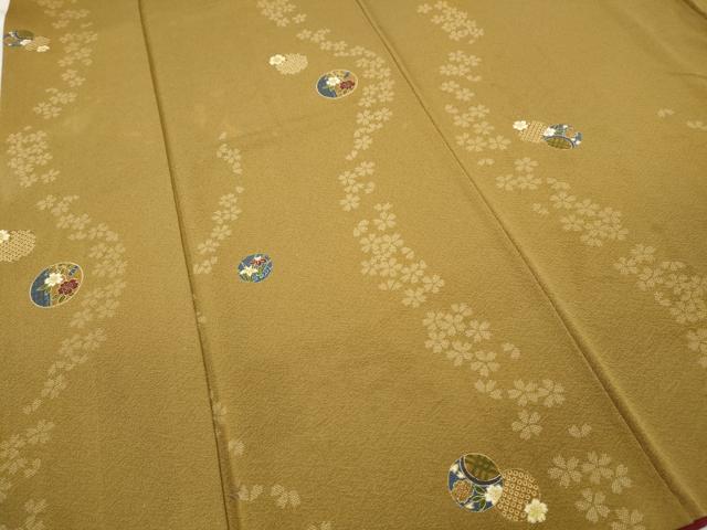 平和屋着物●上質な小紋　草花丸文　正絹　逸品　CABB6228ut