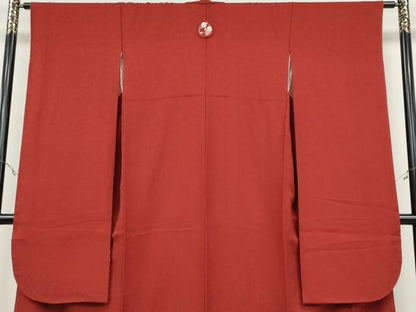 平和屋着物●豪華振袖　南天地紋　紅海老茶色　正絹　逸品　CABB6229ut