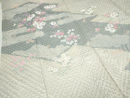 平和屋着物●訪問着　絞り　松皮菱草花文　正絹　逸品　未使用　CABB6240ut