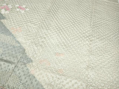 平和屋着物●訪問着　絞り　松皮菱草花文　正絹　逸品　未使用　CABB6240ut