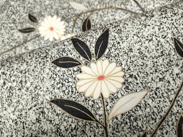 平和屋着物●上質な小紋　枝花文　たたき染め　金彩　正絹　逸品　CABB6241ut