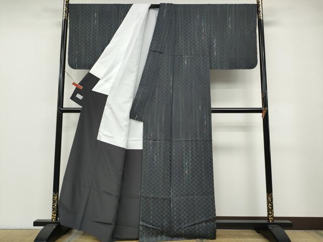 平和屋着物●洗える最高級着物　＜英＞はなぶさ謹製　小紋　草葉文　洗える着物　未使用　CABB6243ut