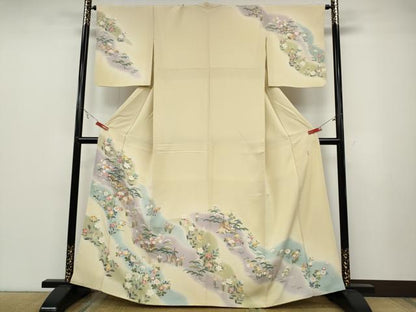 平和屋着物●訪問着　友禅　作家物　風景草花文　暈し染め　正絹　逸品　CABB6245ut