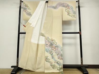 平和屋着物●訪問着　友禅　作家物　風景草花文　暈し染め　正絹　逸品　CABB6245ut