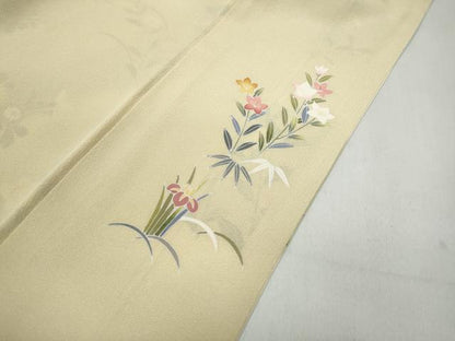 平和屋着物●訪問着　友禅　作家物　風景草花文　暈し染め　正絹　逸品　CABB6245ut