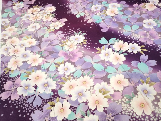 平和屋着物●豪華振袖　刺繍　舞花文　暈し染め　銀通し地　正絹　逸品　CABB6246ut 平和屋着物○豪華振袖 刺繍 舞花文 暈し染め 銀通し地 正絹