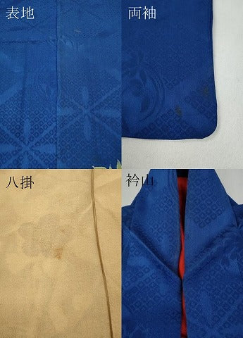 平和屋着物●アンティーク　大正ロマン　訪問着　駒刺繍　檜扇枝花文　暈し染め　正絹　逸品　CABB6250ut
