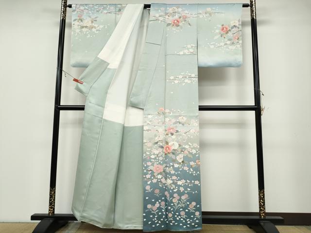 平和屋着物●訪問着　作家物　刺繍　枝花文　暈し染め　金彩　正絹　逸品　CABB6252ut 楽天市場】平和屋着物○訪問着 駒刺繍 霞藤花文 暈し染め 金彩 正絹