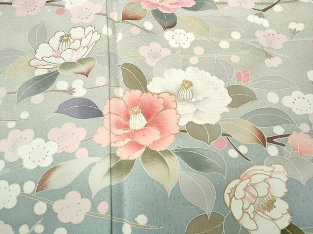平和屋着物●訪問着　作家物　刺繍　枝花文　暈し染め　金彩　正絹　逸品　CABB6252ut 平和屋着物□訪問着 作家物 紬地 枝花文 金彩 正絹 逸品 CABF5782oyの