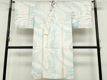 平和屋着物●長襦袢　無双仕立て　舞花文　暈し染め　半衿刺繍　正絹　逸品　CABB6253ut