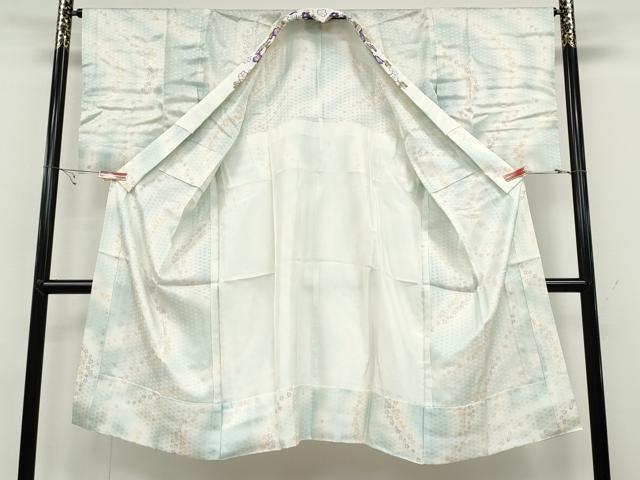 平和屋着物●長襦袢　無双仕立て　舞花文　暈し染め　半衿刺繍　正絹　逸品　CABB6253ut 平和屋着物○長襦袢 無双仕立て 舞花文 暈し染め 半衿刺繍 正絹