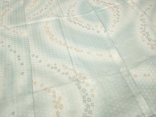 平和屋着物●長襦袢　無双仕立て　舞花文　暈し染め　半衿刺繍　正絹　逸品　CABB6253ut 平和屋着物○長襦袢 無双仕立て 舞花文 暈し染め 半衿刺繍 正絹
