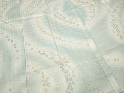 平和屋着物●長襦袢　無双仕立て　舞花文　暈し染め　半衿刺繍　正絹　逸品　CABB6253ut