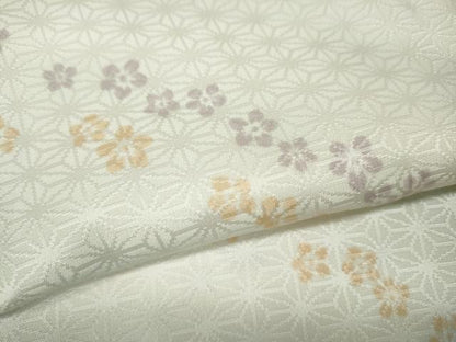 平和屋着物●長襦袢　無双仕立て　舞花文　暈し染め　半衿刺繍　正絹　逸品　CABB6253ut