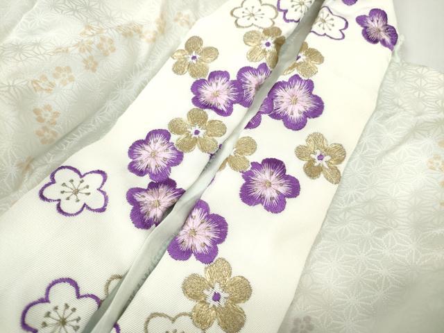 平和屋着物●長襦袢　無双仕立て　舞花文　暈し染め　半衿刺繍　正絹　逸品　CABB6253ut 平和屋着物○長襦袢 無双仕立て 舞花文 暈し染め 半衿刺繍 正絹