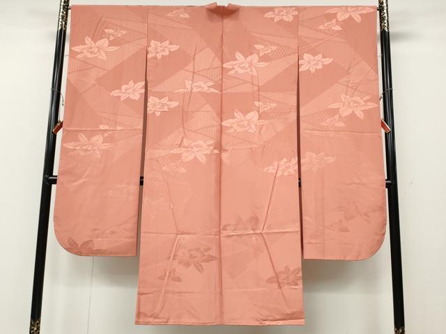平和屋着物●振袖用長襦袢　無双仕立て　切嵌吉祥花地紋　東雲色　洗える着物　CABB6255ut
