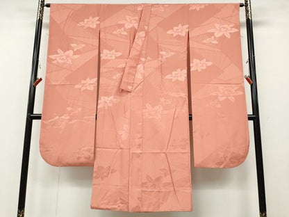 平和屋着物●振袖用長襦袢　無双仕立て　切嵌吉祥花地紋　東雲色　洗える着物　CABB6255ut