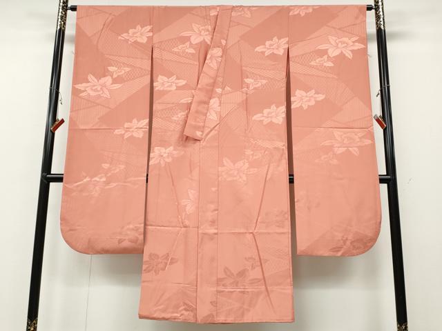 平和屋着物●振袖用長襦袢　無双仕立て　切嵌吉祥花地紋　東雲色　洗える着物　CABB6255ut