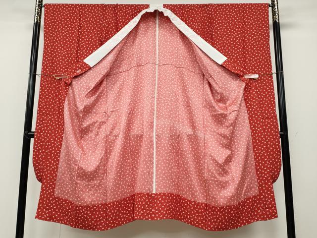 平和屋着物●ファッションデザイナー 花井幸子　振袖用長襦袢　無双仕立て　舞葉文　半衿刺繍　正絹　逸品　CABB6258ut