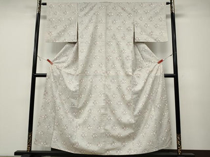 平和屋着物●上質な紬　舞花文　正絹　逸品　CABB6260ut