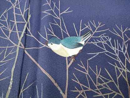 平和屋着物●訪問着　作家物　手描き　休み鳥　暈し染め　正絹　逸品　CABB6261ut