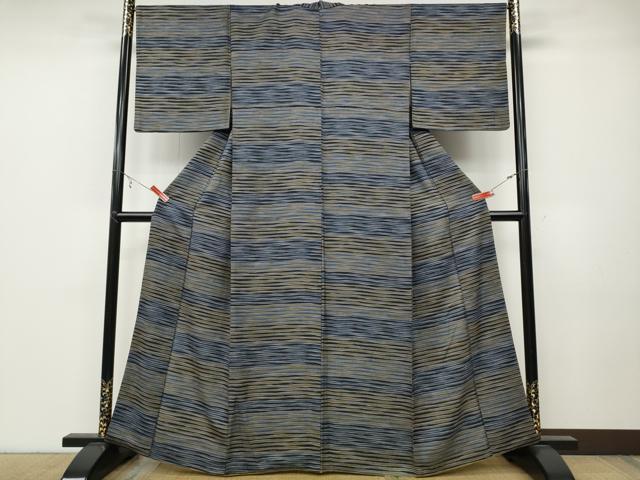 平和屋着物●上質な小紋　横段吉祥文　正絹　逸品　CABB6263ut
