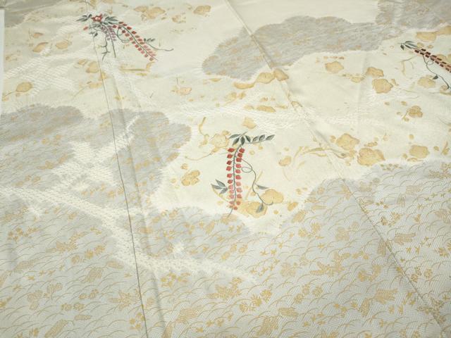 平和屋着物●訪問着　絞り　刺繍　雲重ね花文　金彩　正絹　逸品　CABB6264ut 平和屋着物○訪問着 絞り 刺繍 雲重ね花文 金彩 正絹 逸品 CABB6264ut
