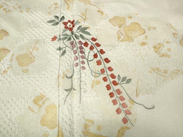平和屋着物●訪問着　絞り　刺繍　雲重ね花文　金彩　正絹　逸品　CABB6264ut 平和屋着物○訪問着 絞り 刺繍 雲重ね花文 金彩 正絹 逸品 CABB6264ut