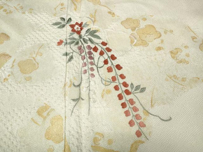 平和屋着物●訪問着　絞り　刺繍　雲重ね花文　金彩　正絹　逸品　CABB6264ut