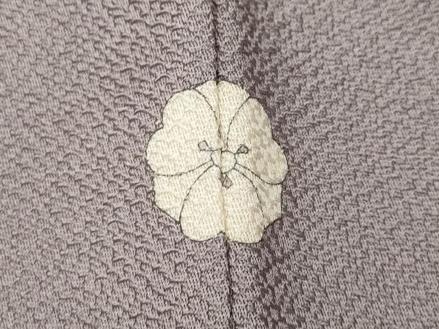 平和屋着物●上質な色無地　霞地紋　薄柿色　ロング丈　正絹　逸品　CABB6268ut