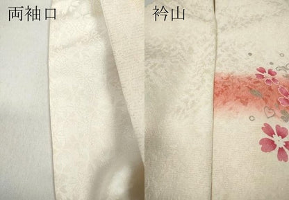 平和屋着物●豪華振袖　刺繍　花蝶文　銀通し地　正絹　逸品　CABB6270ut