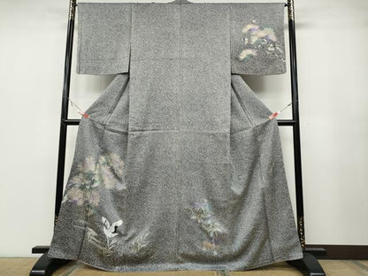 平和屋着物●訪問着　琳派　松竹梅　たたき染め　金銀彩　さが美扱い　正絹　逸品　CABB6274ut
