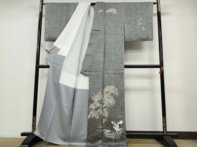 平和屋着物●訪問着　琳派　松竹梅　たたき染め　金銀彩　さが美扱い　正絹　逸品　CABB6274ut