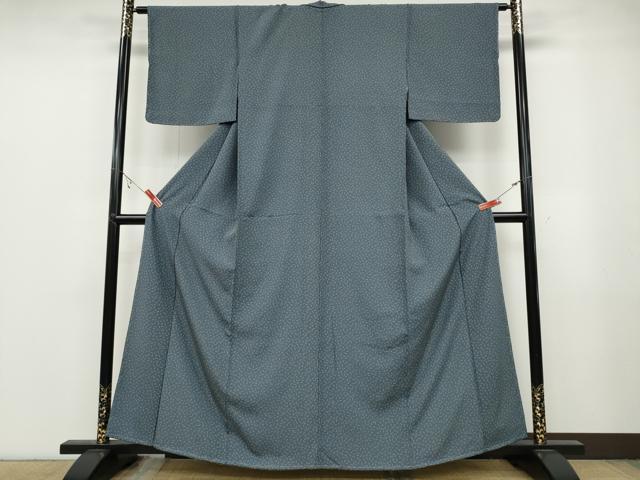 平和屋着物○江戸小紋 茄子 正絹 逸品 未使用 CABB6276ut