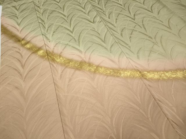 平和屋着物●皇室献上作家　北出与三郎　訪問着　草木地紋　暈し染め　金彩　正絹　逸品　CABB6278ut