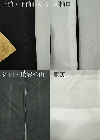 平和屋着物●金彩友禅作家　金彩の魔術師　堀省平　金煌織　黒留袖　花遊禅　唐獅子地紙花文　本金箔　正絹　逸品　CABB6279ut