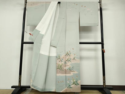 平和屋着物●訪問着　友禅　作家物　飛鳥松文　暈し染め　正絹　逸品　CABB6280ut