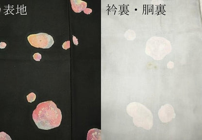 平和屋着物●上質な小紋　舞花文　黒地　金彩　松坂屋扱い　正絹　逸品　CABB6281ut