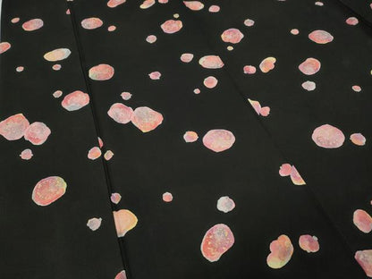 平和屋着物●上質な小紋　舞花文　黒地　金彩　松坂屋扱い　正絹　逸品　CABB6281ut