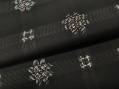 平和屋着物●本場大島紬　7マルキ　格子吉祥花文　ロング丈　正絹　逸品　CABB6282ut