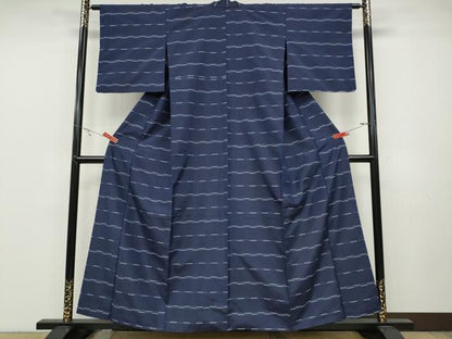 平和屋着物●上質な小紋　めがね織　正絹　逸品　CABB6283ut