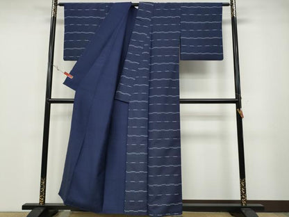 平和屋着物●上質な小紋　めがね織　正絹　逸品　CABB6283ut