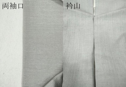 平和屋着物●結城紬　白梅鼠色　正絹　逸品　CABB6284ut