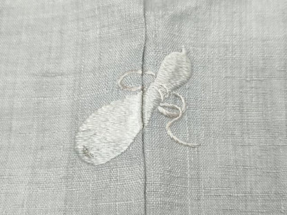 平和屋着物●結城紬　白梅鼠色　正絹　逸品　CABB6284ut