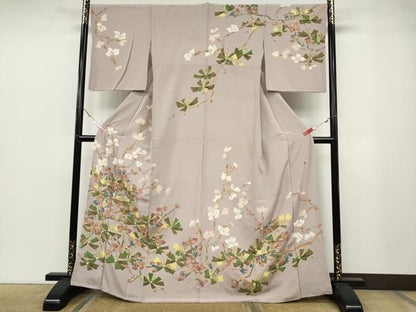 平和屋着物●京友禅作家　高瀬川美紀　訪問着　枝花文　正絹　逸品　CABB6285ut