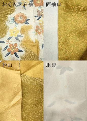 平和屋着物●訪問着　作家物　枝垂れ花文　金彩　正絹　逸品　CABB6287ut 平和屋着物○訪問着 作家物 枝垂れ花文 金彩 正絹 逸品 CABB6287ut